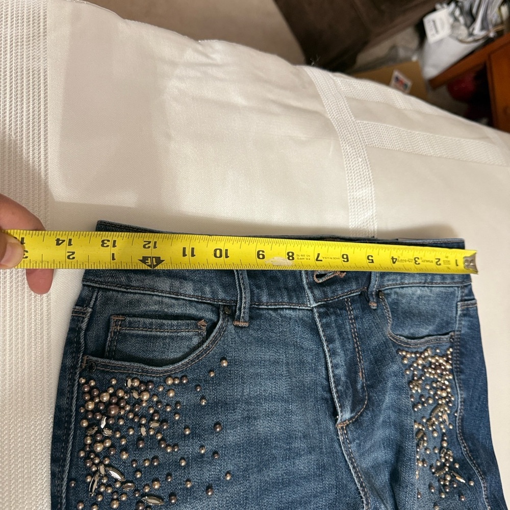 White House Black Market Blue Embellished Jeans - Picture 16 of 16